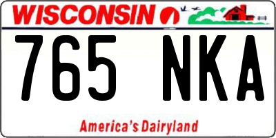 WI license plate 765NKA