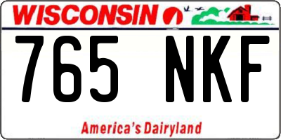 WI license plate 765NKF