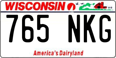 WI license plate 765NKG