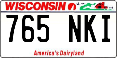 WI license plate 765NKI