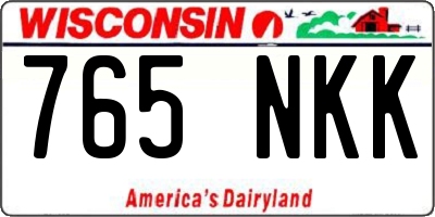 WI license plate 765NKK