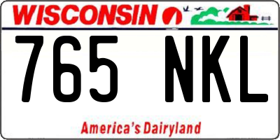 WI license plate 765NKL