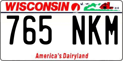WI license plate 765NKM