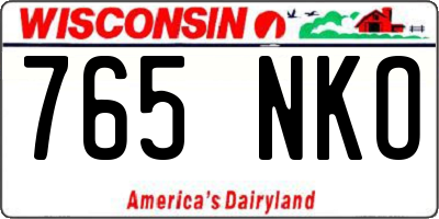 WI license plate 765NKO