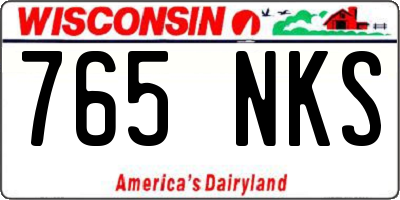 WI license plate 765NKS