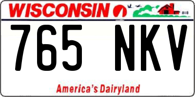 WI license plate 765NKV