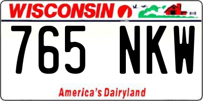 WI license plate 765NKW