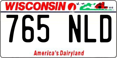 WI license plate 765NLD