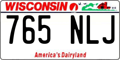 WI license plate 765NLJ