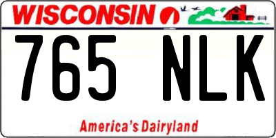 WI license plate 765NLK