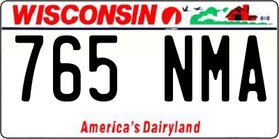 WI license plate 765NMA