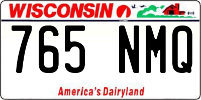 WI license plate 765NMQ