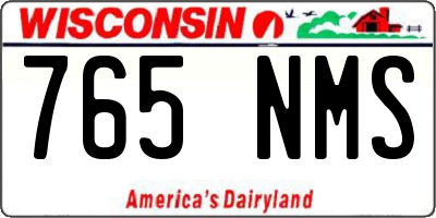 WI license plate 765NMS
