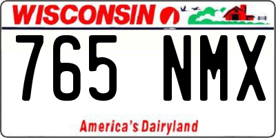WI license plate 765NMX