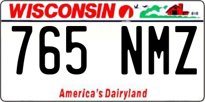 WI license plate 765NMZ