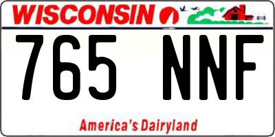 WI license plate 765NNF