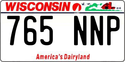 WI license plate 765NNP
