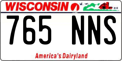 WI license plate 765NNS