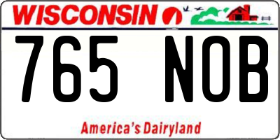 WI license plate 765NOB
