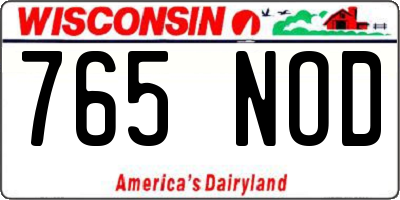 WI license plate 765NOD