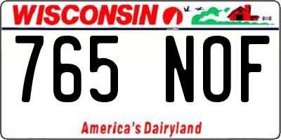 WI license plate 765NOF