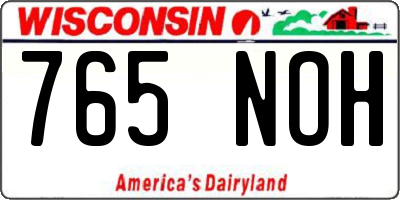 WI license plate 765NOH