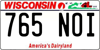 WI license plate 765NOI