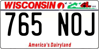 WI license plate 765NOJ