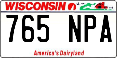 WI license plate 765NPA