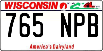 WI license plate 765NPB