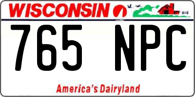 WI license plate 765NPC