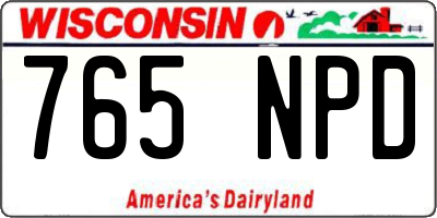 WI license plate 765NPD