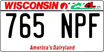 WI license plate 765NPF