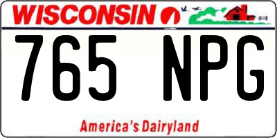 WI license plate 765NPG
