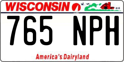 WI license plate 765NPH