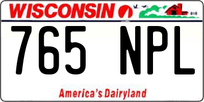WI license plate 765NPL