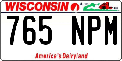 WI license plate 765NPM