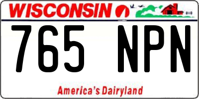 WI license plate 765NPN