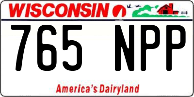 WI license plate 765NPP