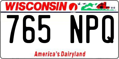 WI license plate 765NPQ