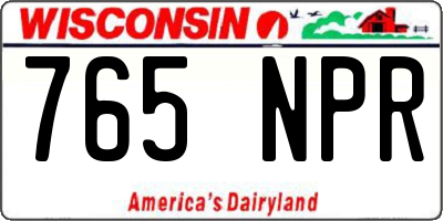 WI license plate 765NPR