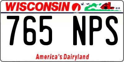 WI license plate 765NPS