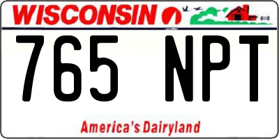 WI license plate 765NPT