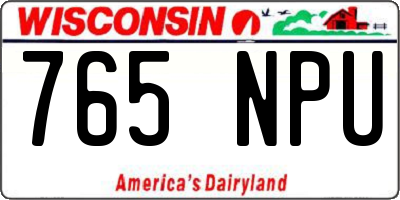 WI license plate 765NPU