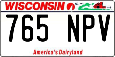 WI license plate 765NPV