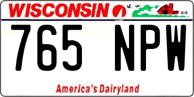 WI license plate 765NPW