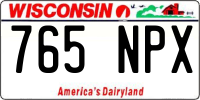 WI license plate 765NPX