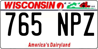 WI license plate 765NPZ