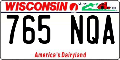 WI license plate 765NQA