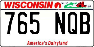 WI license plate 765NQB